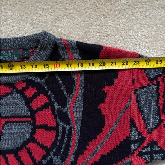 Vintage 80s/90s Abstract Acrylic Knit Sweater Mens Medium - Picture 7 of 8